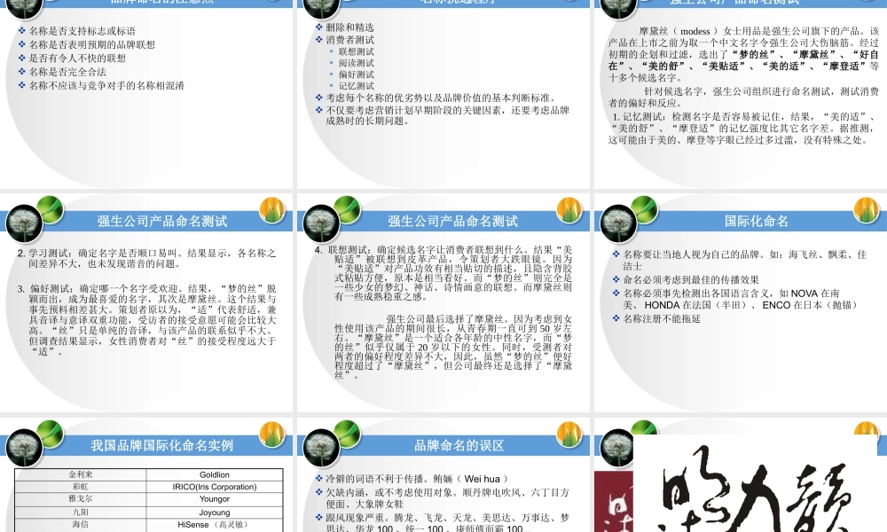 《品牌管理》第三四讲品牌要素的设计、品牌传播