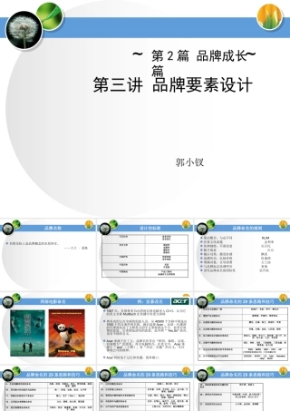《品牌管理》第三四讲品牌要素的设计、品牌传播