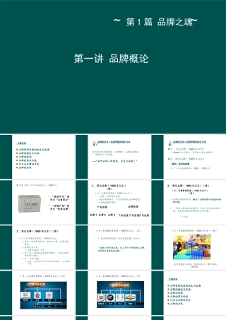 《品牌管理》第一讲品牌概论