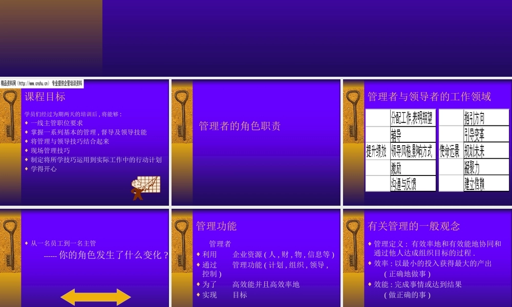 一线主管管理技能讲义