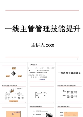 一线主管管理技能提升