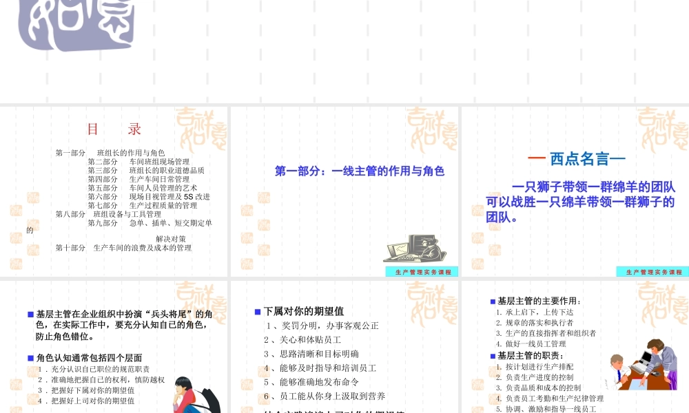 一线主管管理能力提升(教材三天)