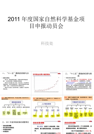 XXXX年度国家自然科学基金项目申报动员会