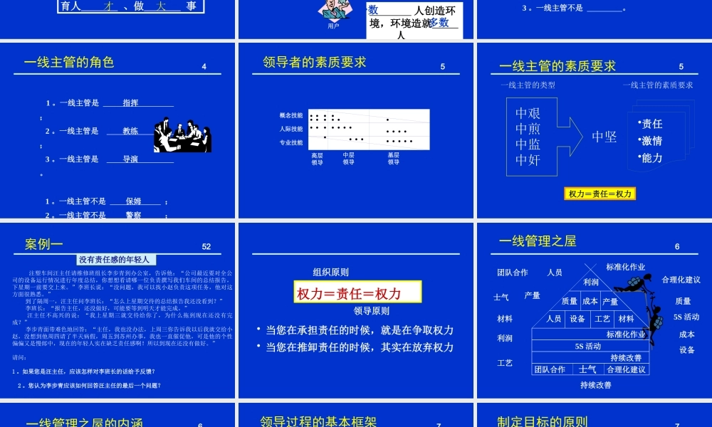 一线主管能力提升