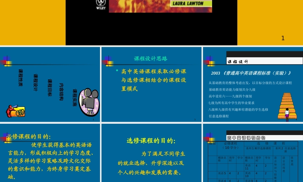 《普通高中英语课程标准(实验)》课程设计的特点与应对策略