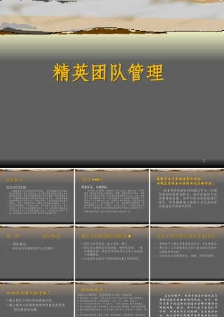 XXXX年度精选知识-精英团队管理