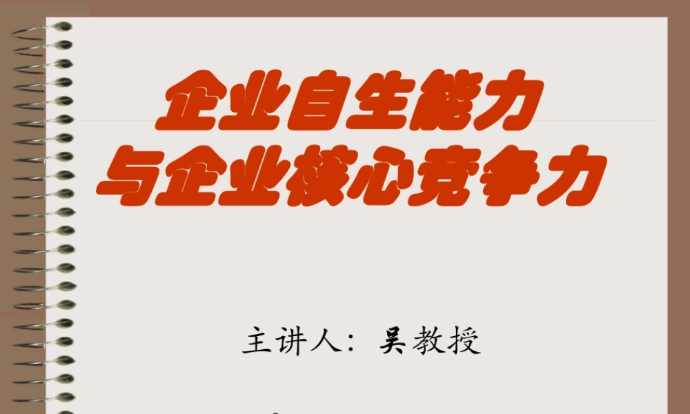 《企业发展战略》专题讲座