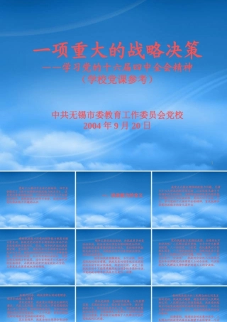 一项重大的战略决策