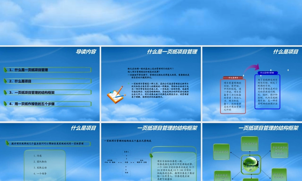 一页纸项目管理