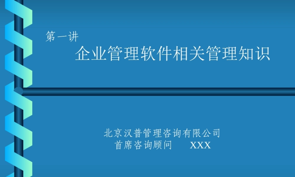 《企业管理软件》讲座--咨询公司