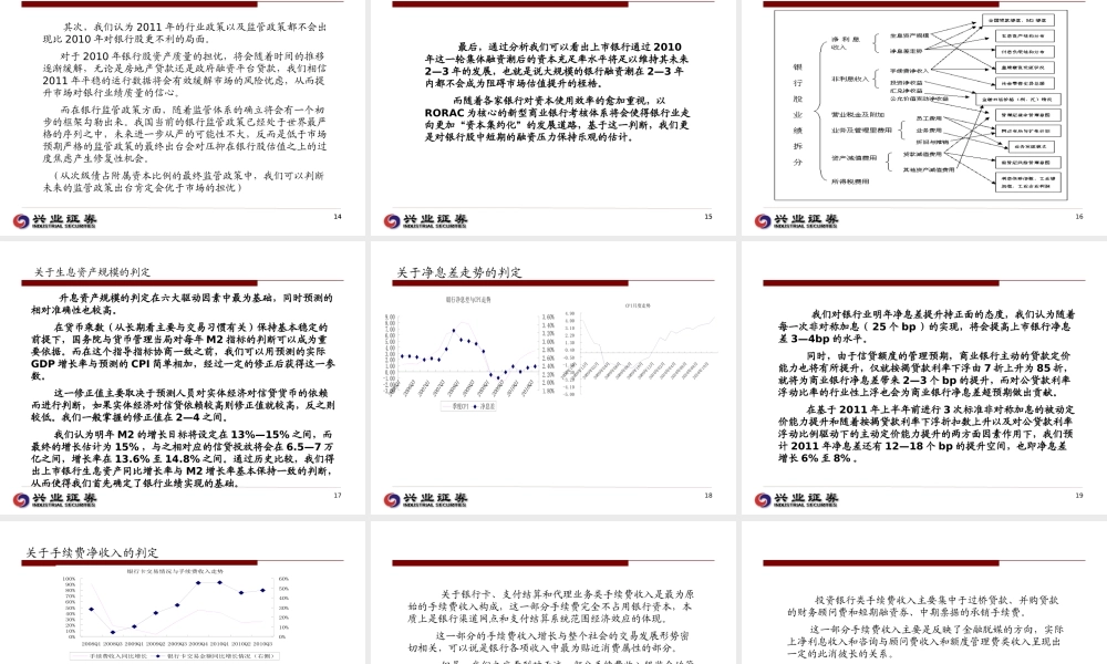 XXXX年度银行业投资策略—总有云开日出时