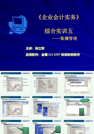 《企业会计实务》综合实训五——账簿管理