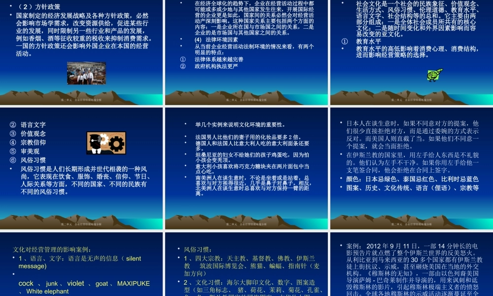 《企业经营管理学概论》第二单元企业经营环境分析