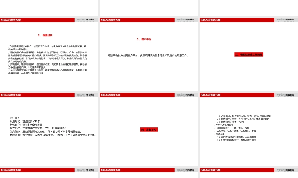 XXXX年鄂尔多斯东凯万鸿项目蓄客方案