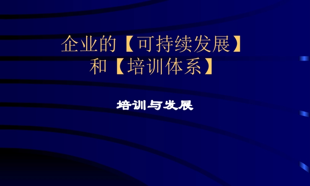 《企业可持续发展与培训体系》
