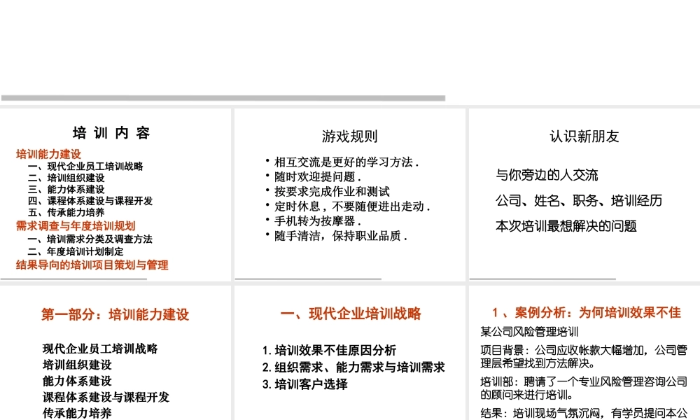 《企业培训能力建设与年度培训规划》