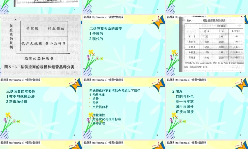 与供应商的关系知识讲解