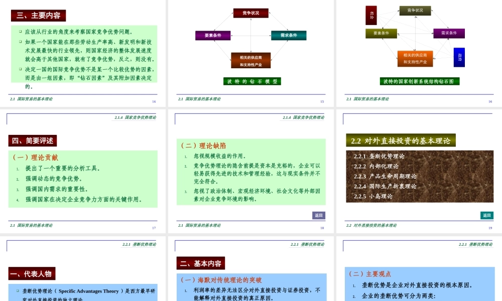 与国际企业管理相关的基本理论