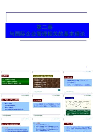 与国际企业管理相关的基本理论课件