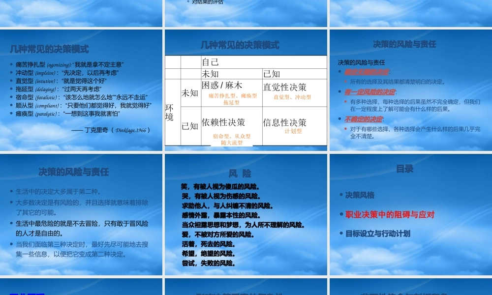与就业指导(第八单元生涯规划__决策与目标设立)