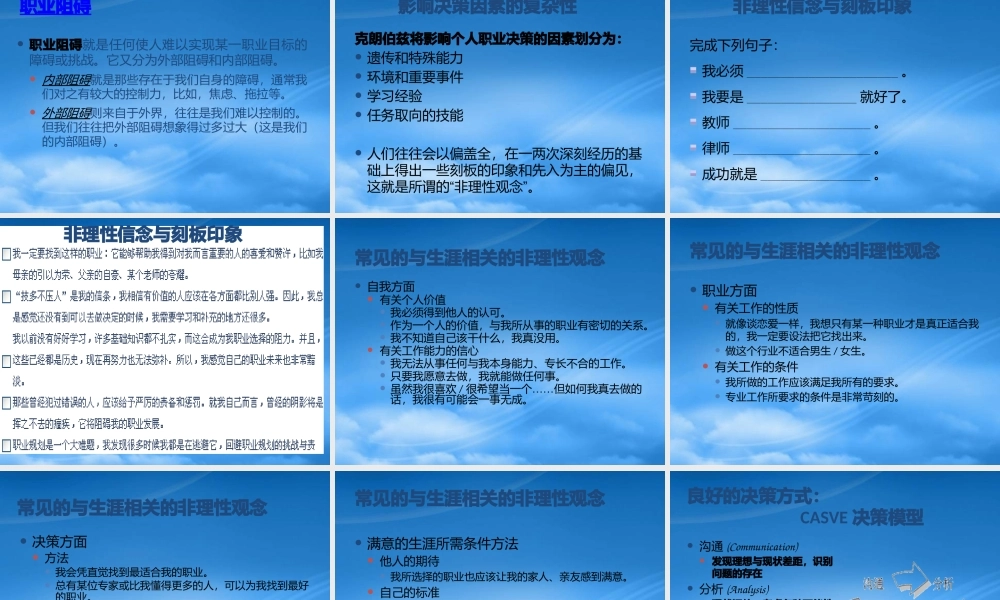 与就业指导(第八单元生涯规划__决策与目标设立)