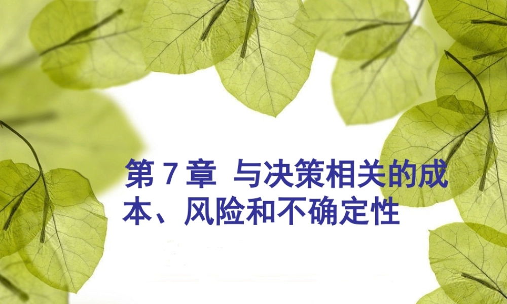 与决策相关的成本风险和不确定性概述