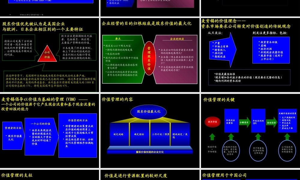与某咨询在一起的日子－价值管理框架