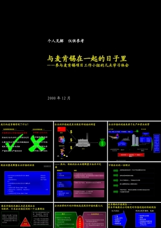 与某咨询在一起的日子－价值管理框架