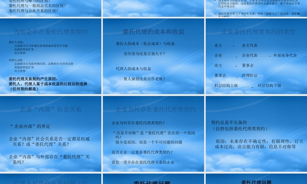 与企业相关的委托代理
