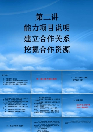 与人合作第二讲 项目说明 建立合作资源 挖掘合作资源
