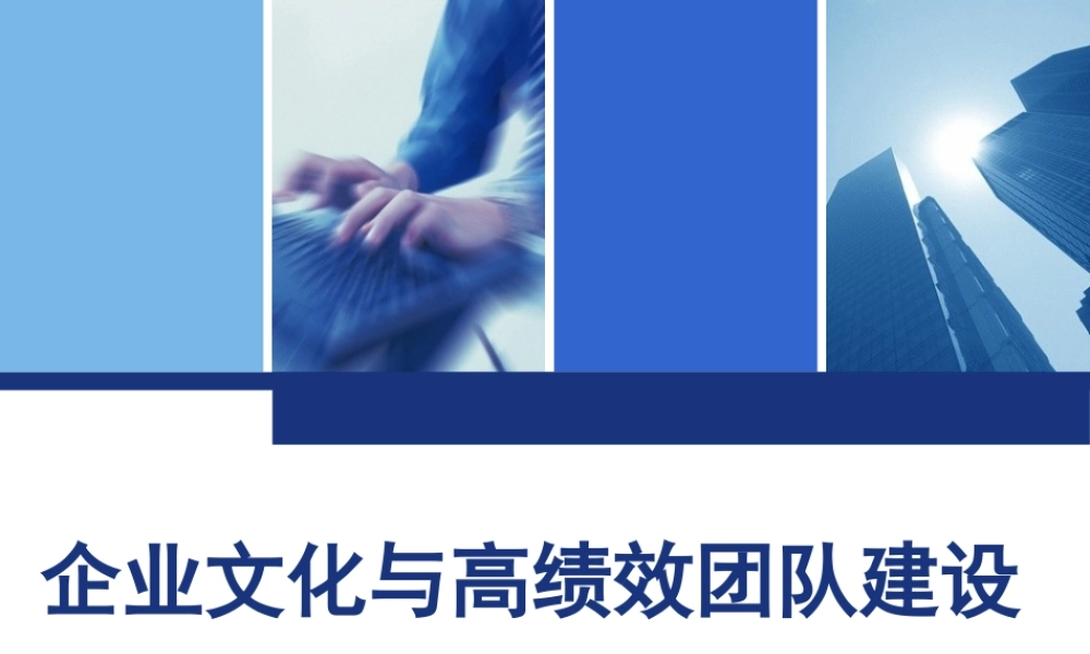《企业文化与高绩效团队建设》讲义(1)
