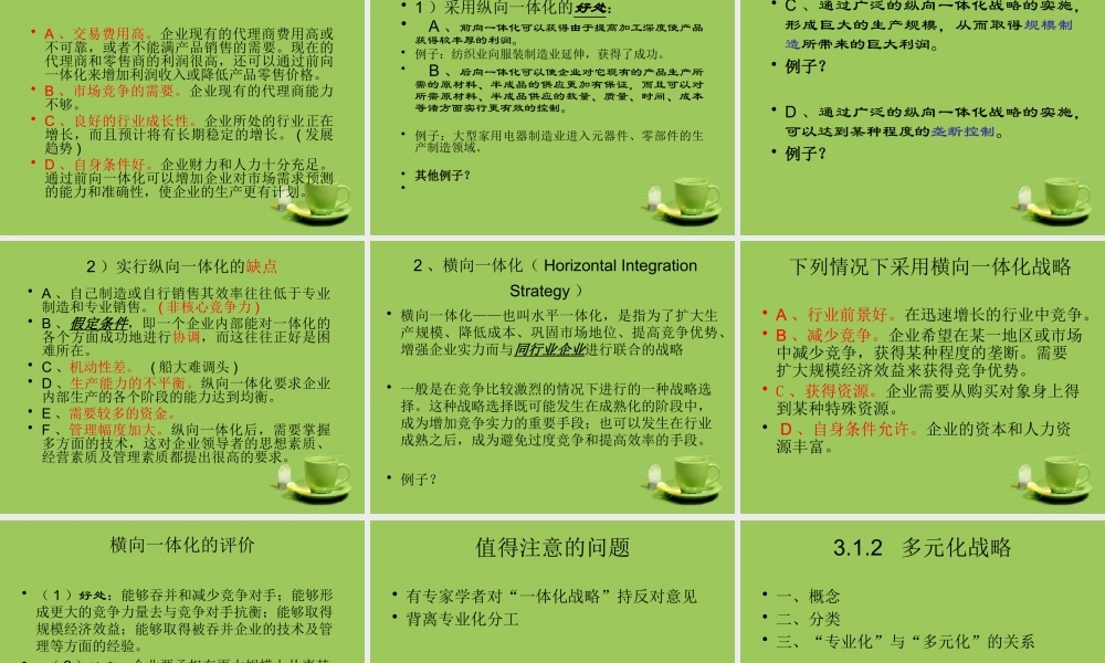 《企业战略管理》3-战略选择