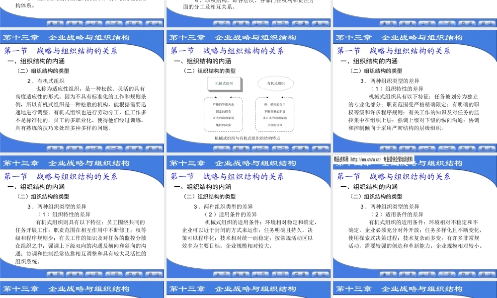 《企业战略管理》第十三章：企业战略与组织结构