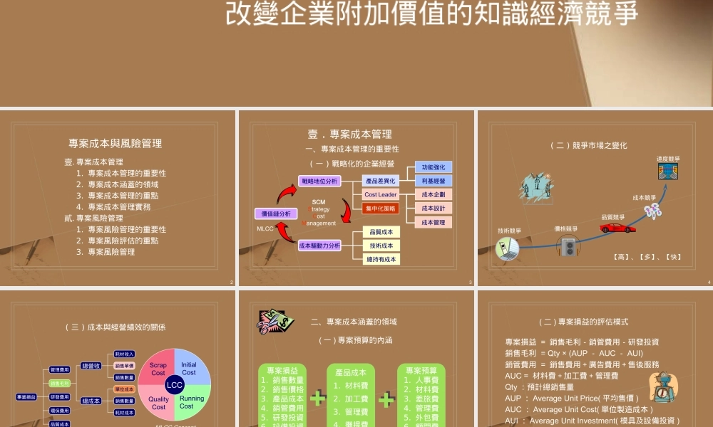 专案成本与风险管理ppt67