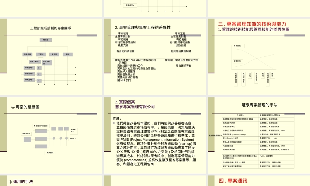 专案管理的核心组织及发展