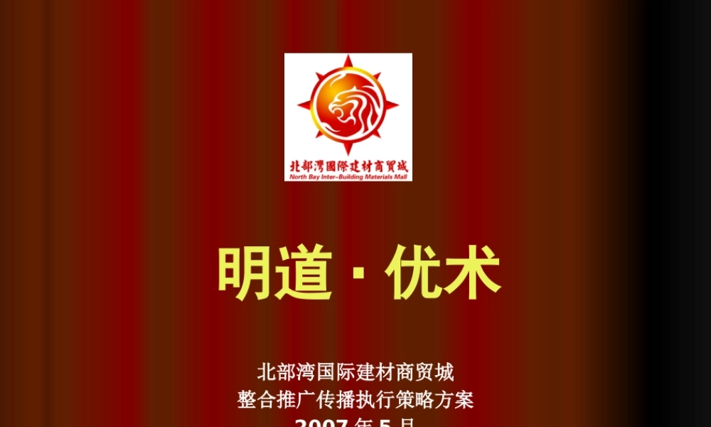 XXXX年广西钦州北部湾国际建材商贸城推广方案75页[1]
