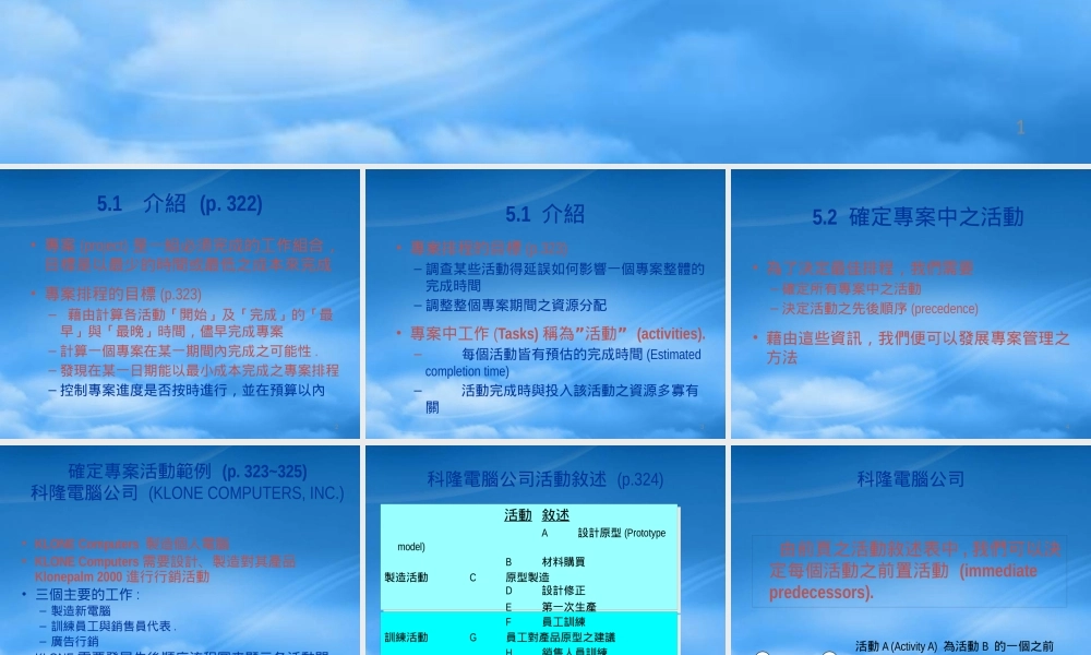 专案排程模型的目标与案例