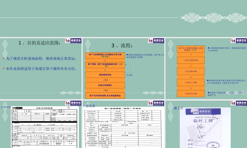 专柜进场装修流程讲义