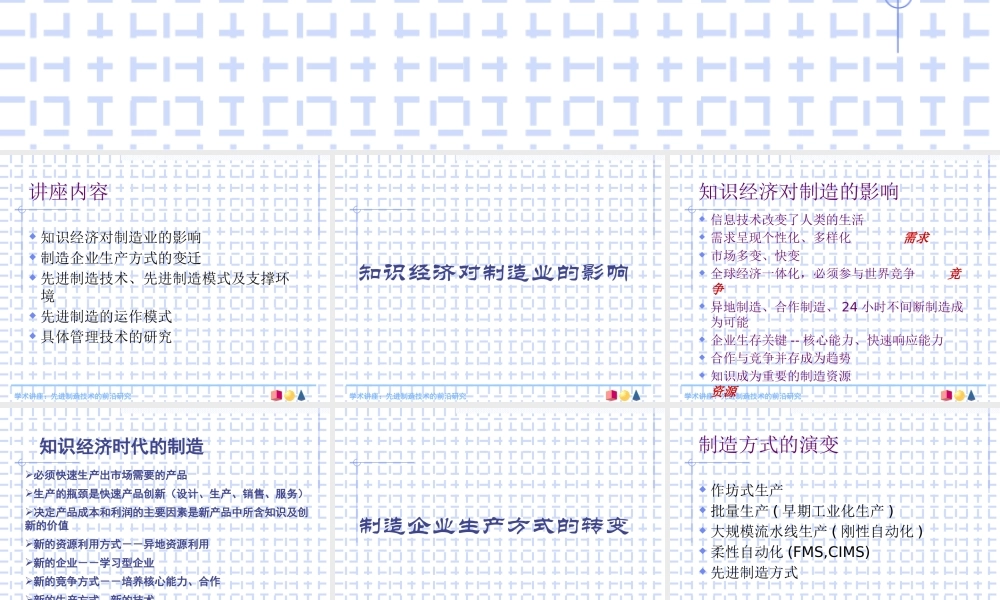 专家报告国外先进制造模式及管理研究与发展