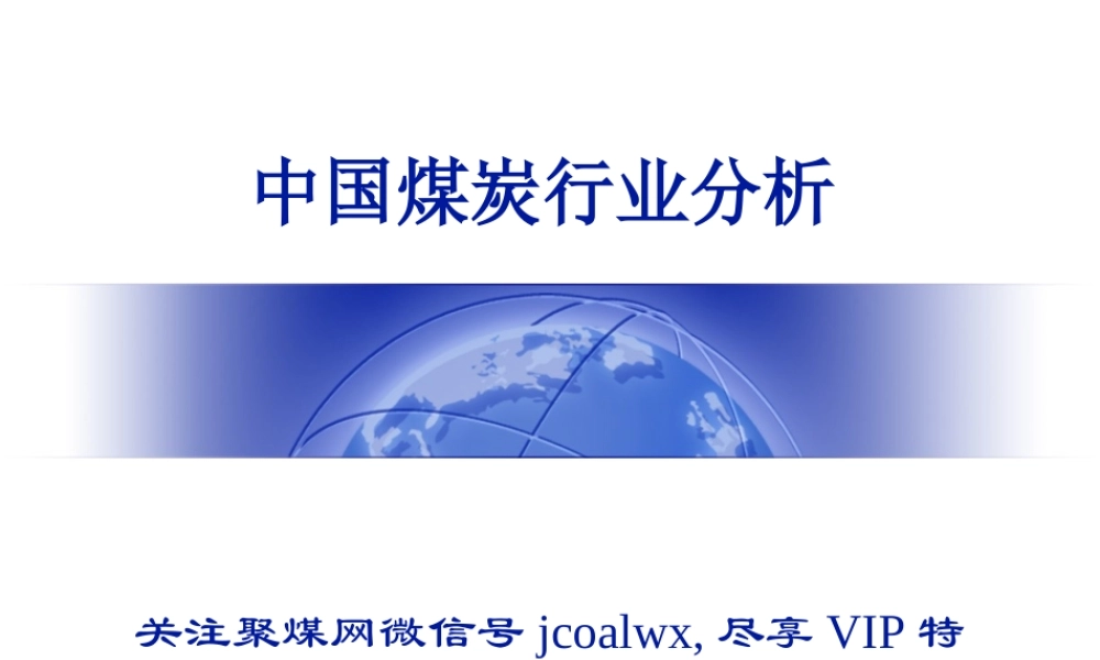 专家分析中国煤炭行业分析报告