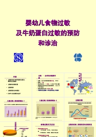 专家讲稿：婴幼儿食物过敏及牛奶蛋白过敏的预防和诊治(雀巢)(PPT70页)