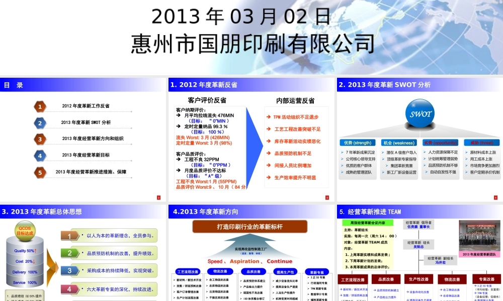 XXXX年国朋经营革新计划