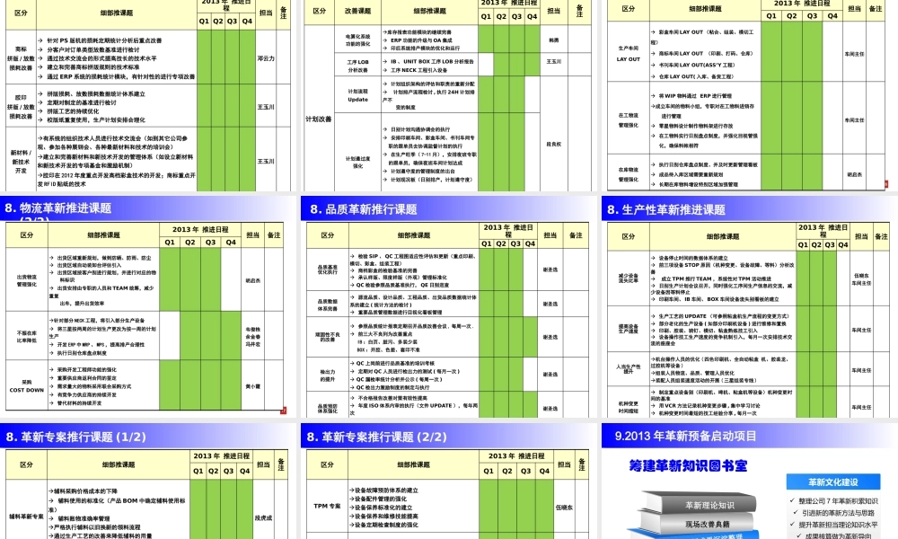 XXXX年国朋经营革新计划