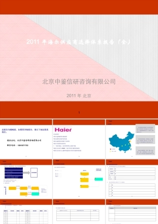 XXXX年海尔供应商选择体系报告(全)