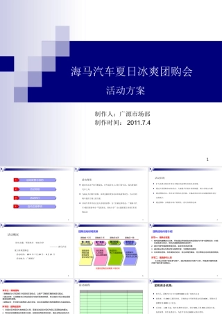 XXXX年海马汽车夏日冰爽团购会活动策划方案