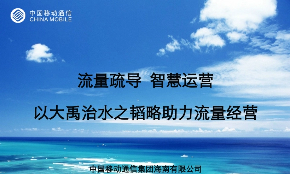 XXXX年海南移动深度运营案例