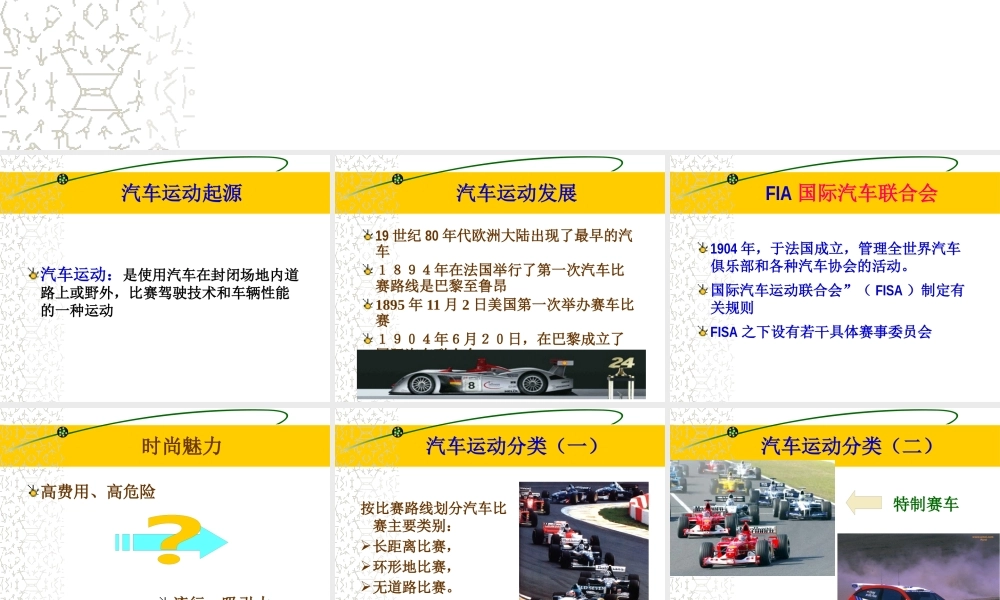 《汽车文化》——汽车运动篇