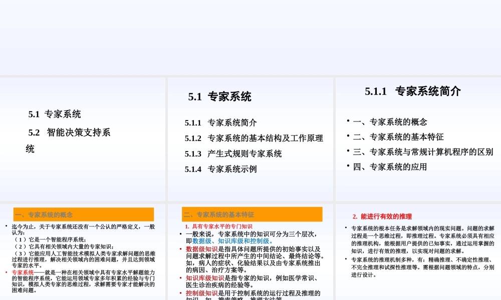 专家与决策支持系统——第五章