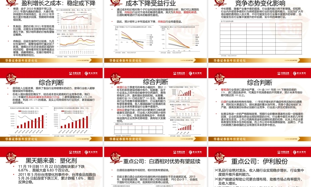 XXXX年行业投资策略