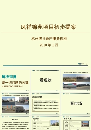 XXXX年杭州凤祥锦苑项目初步提案